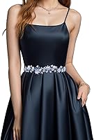 LOVFOIVER Handmade Rhinestone Wedding Belt - Crystal Beaded Bridal Sash for Dresses, Brides & Bridesmaids