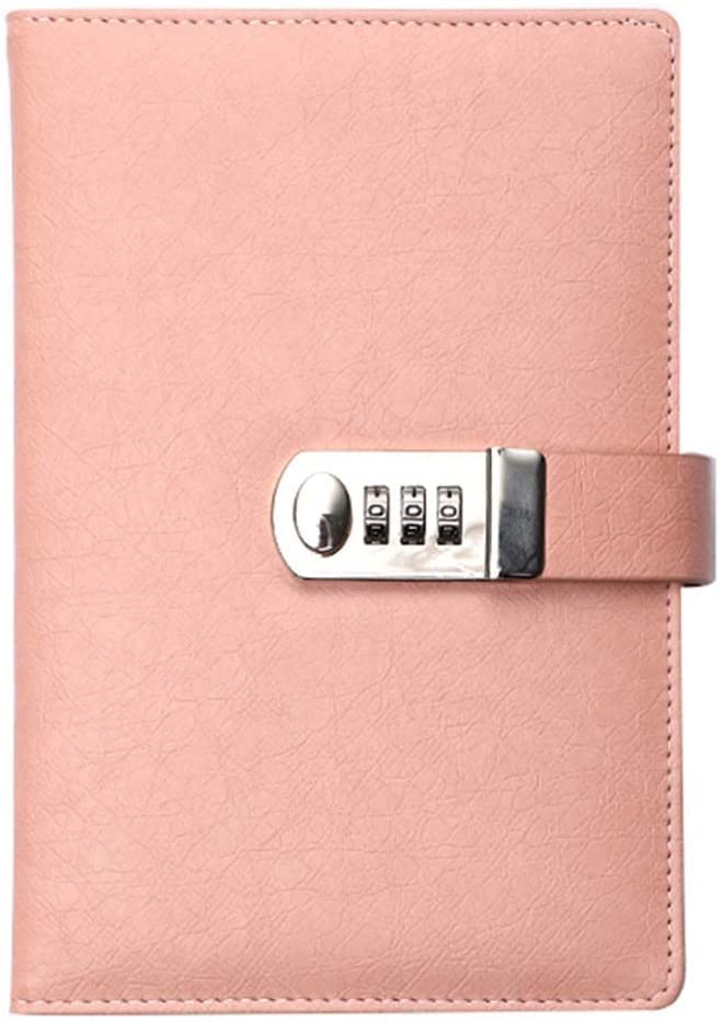 AMYSTY Cuaderno Libreta Escuela Notebook con Candado De Combinación, Tamaño: 14.721.7cm/5.78.5in. Diario De Candado con Combinación Cuero PU Cuaderno Empresarial(C)