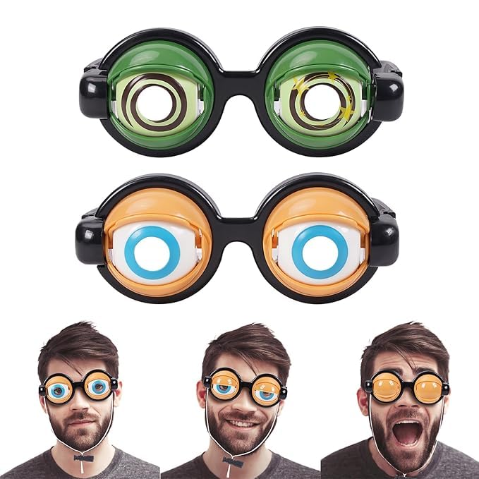 Funny Googly Eyes Glasses for Kids & Adults | Expression Reactive, Novelty Costume Eyewear, Halloween & Carnival, Photo Booth Prop, Shaking Giant Eyes-picture-29