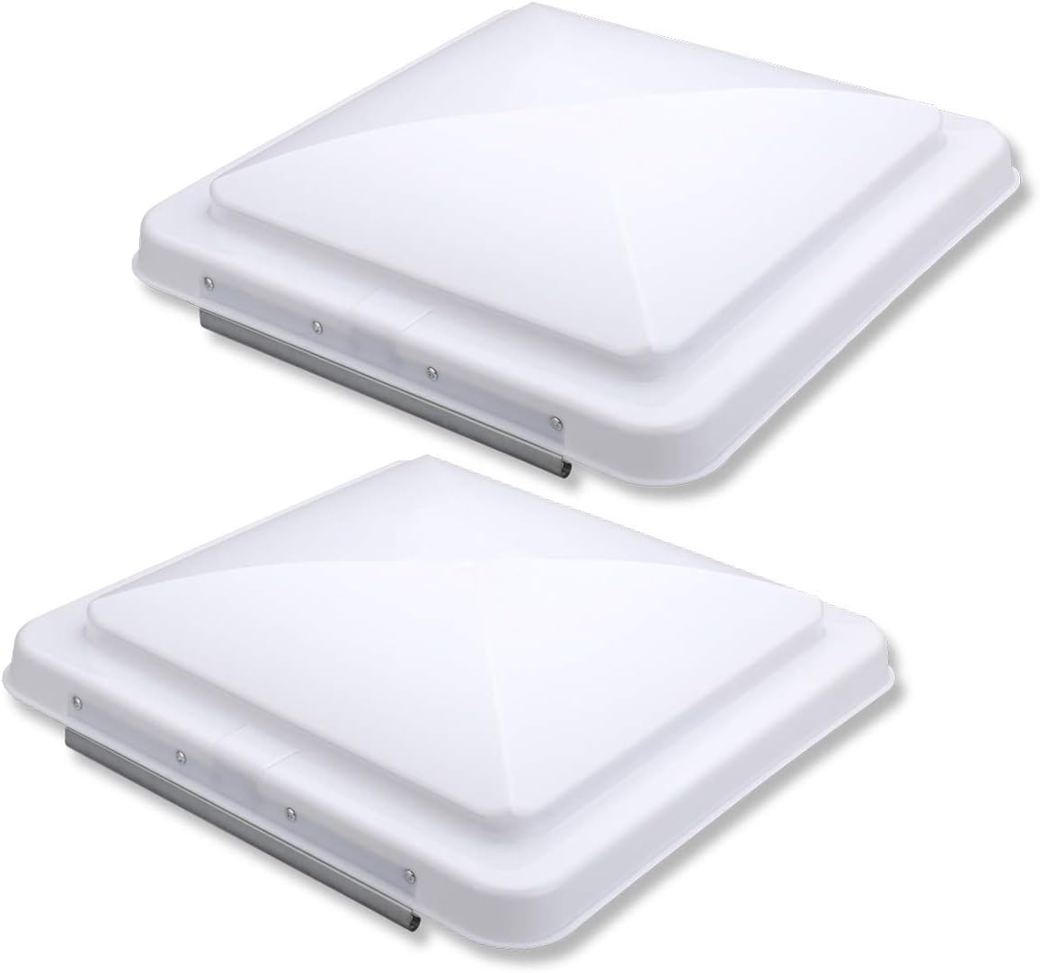 VETOMILE 2 Packs 14 Inch RV Roof Vent Cover Universal Replacement Vent Lid White for Camper Trailer Motorhome