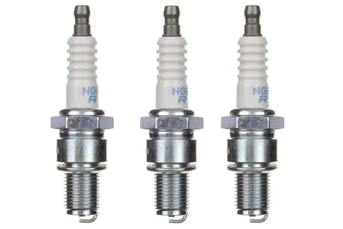 3x Zündkerze BR9ES Langgewinde passend für MBK Booster, Mach G, Nitro, Ovetto, Yamaha Aerox, Jog RR, BWS, Neos, Why, YE 50, Zest – 2-Takt Roller Zündkerzen Set – 3er Pack