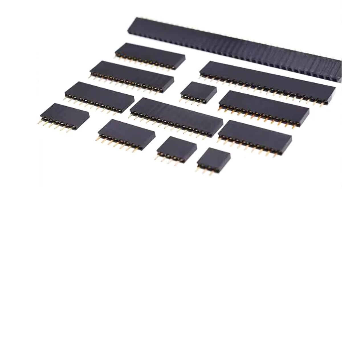 Lot De 10 Connecteurs Femelles 2.54 Mm 40 Broches – Couleurs Rouge, Vert, Bleu, Jaune, Blanc, Noir – Header Une Rangée Pour Arduino, Raspberry Pi