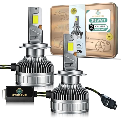 Image of OTOROYS H7 Car LED Headlight Bulbs 340W 34000 Lumens Super Bright 6500K Cool White, Automotive Headlight Conversion Kit, Plug & Play Car Led Headlight, Pack of 2, 2 Years Warranty