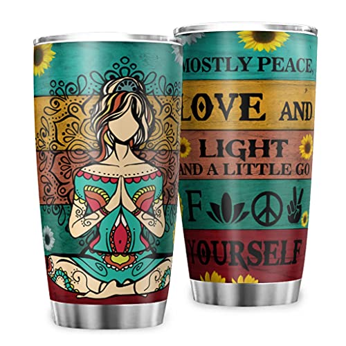 Zbbfwu Frieden Liebe Kaffeebecher to go Thermobecher Edelstahl Auslaufsicher Kaffeetasse Reisebecher Peace Love 600ml