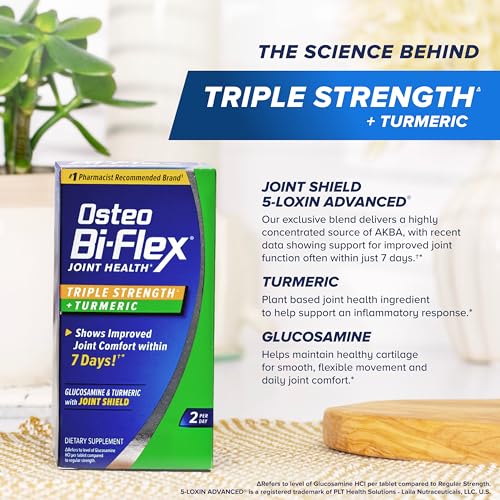 Image of Osteo Bi-Flex Glucosamine Triple Strength Plus Turmeric Supplement, 120 Ct