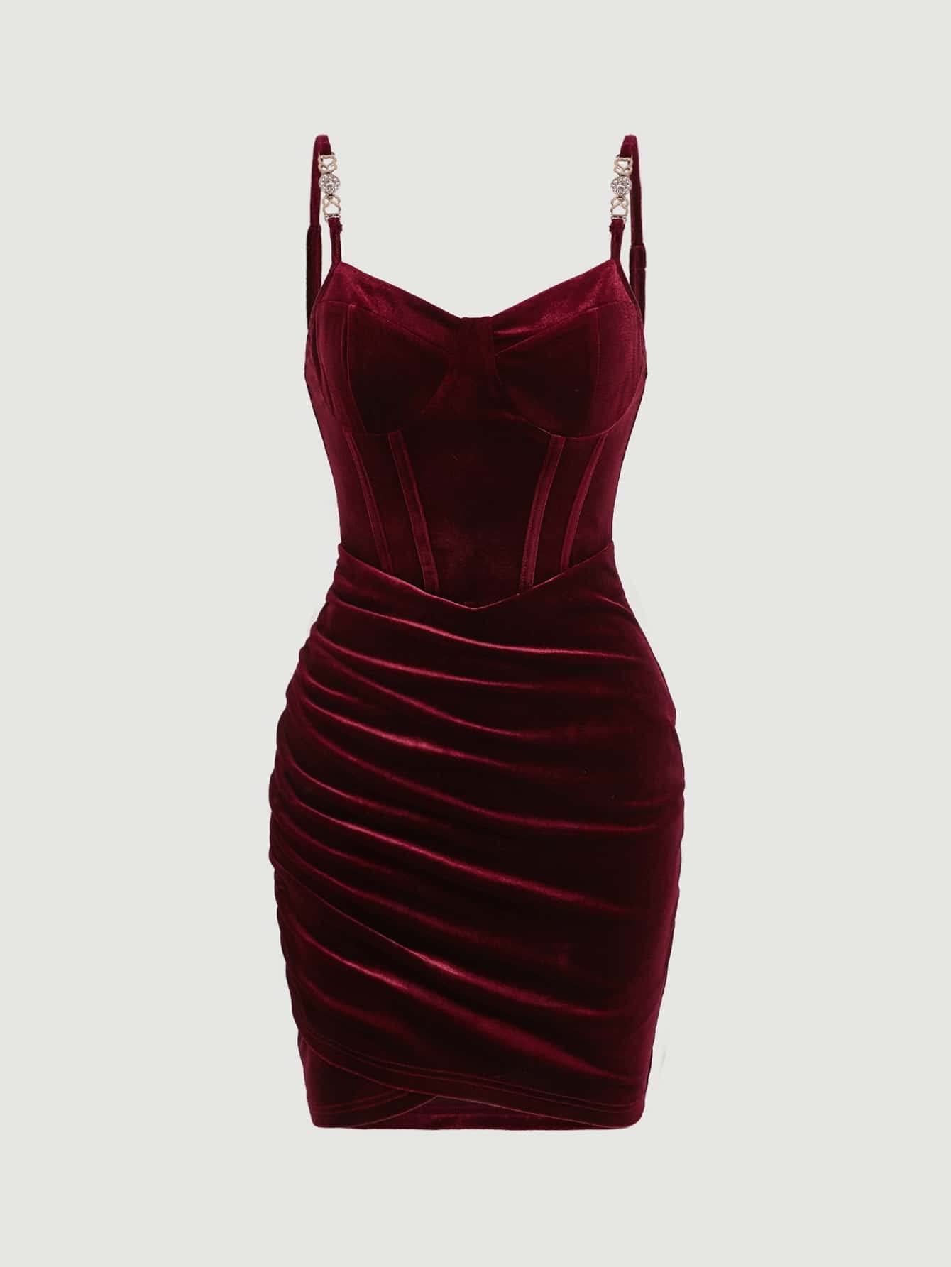 open lace back dress Red Velvet Bodycon Mini Dress Long Sleeve  The802Gypsy