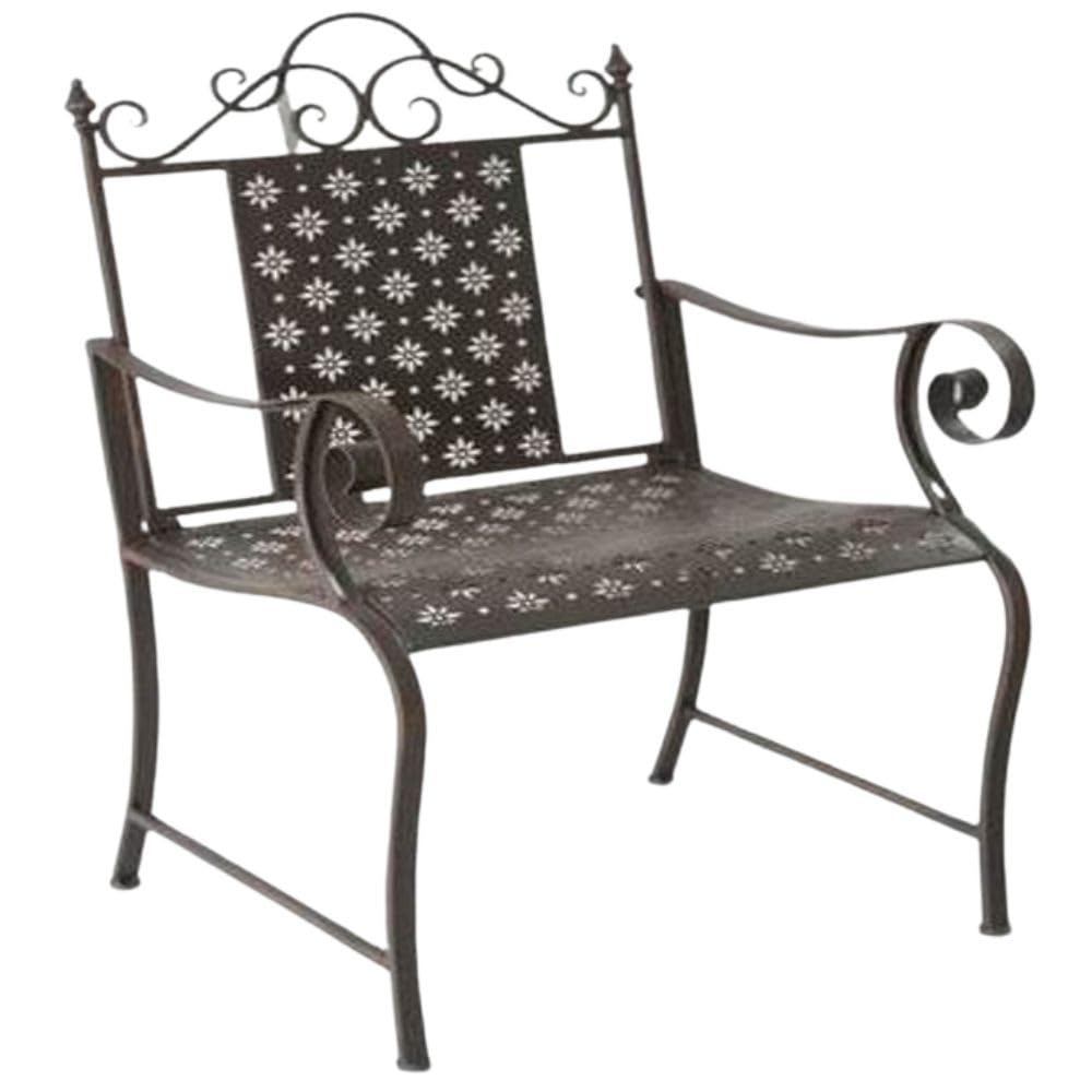 Krzesło ogrodowe metalowe brązowe dł. 61 x szer. 55 x wys. 96 cm