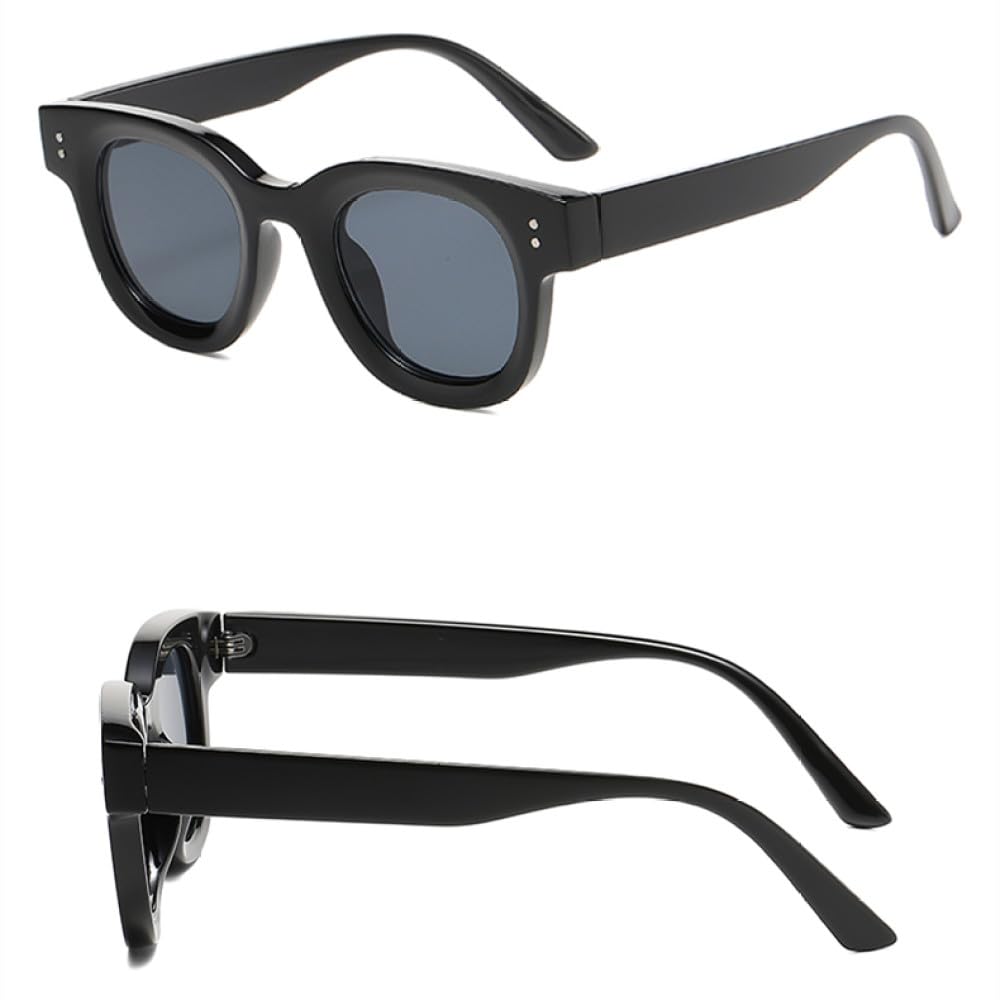 Modische Retro-Sonnenbrille aus Seeglas mit elliptischem Rahmen, verdickter Kleiner Rahmen, minimalistische Sonnenbrille