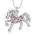 ELOI Multicolor Horse Pendant Pony Mustang Necklace for Little Girls Necklaces 18 Inches