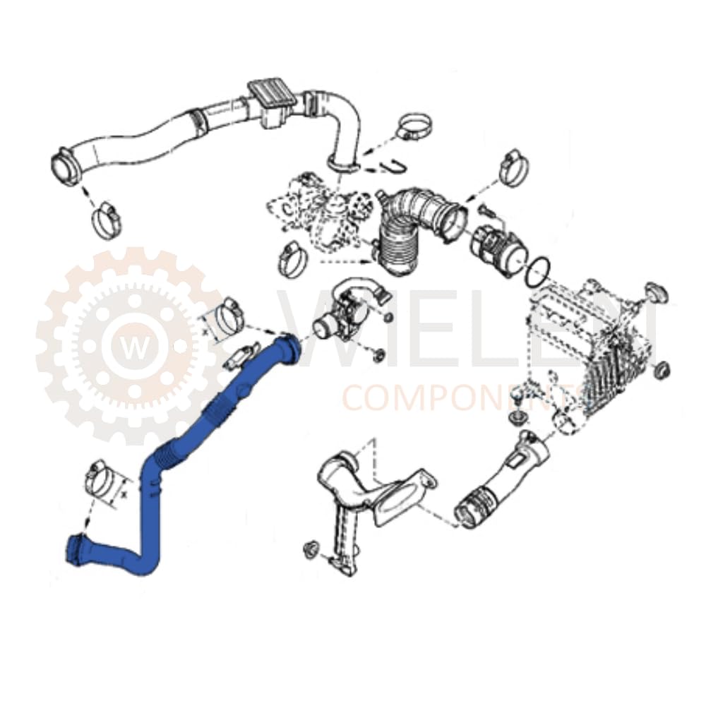 WIELEN COMPATIBILE CON MANICOTTO INTERCOOLER TUBO ARIA PER RENAULT KANGOO 1.5 dCi 8200824797 8200874705