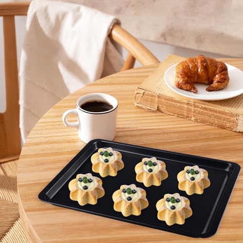 Plaque de cuisson rectangulaire noir 37 x 28 cm lot de 2 plaques four - 6