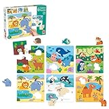 Goula 6 Habitat Puzzles – 6 Puzzles Éducatifs pour Enfants avec Pièces d’Animaux en Bois –...