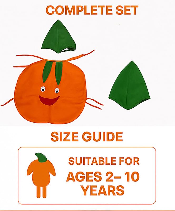 Image of FancyDressWale Fruit & Vegetable Fancy Dress Costume for Kids | Free Size 2-10 Years | School Fancy Dress, Stage Shows, Theme Parties