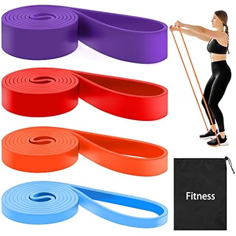 Resistance Bands Pull Up Assist Bands Set, POTOK 4 Different levels Exercise Workout Bands for Powerlifting, Muscle Toning, CrossFit, Yoga, Stretching, Strength Training for Men and Women Cover