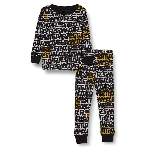 Amazon Essentials Disney | Marvel | Star Wars Jungen Eng anliegende Baumwoll-Schlafanzüge, Star Wars Logo - Baby And Kids, 10 Jahre