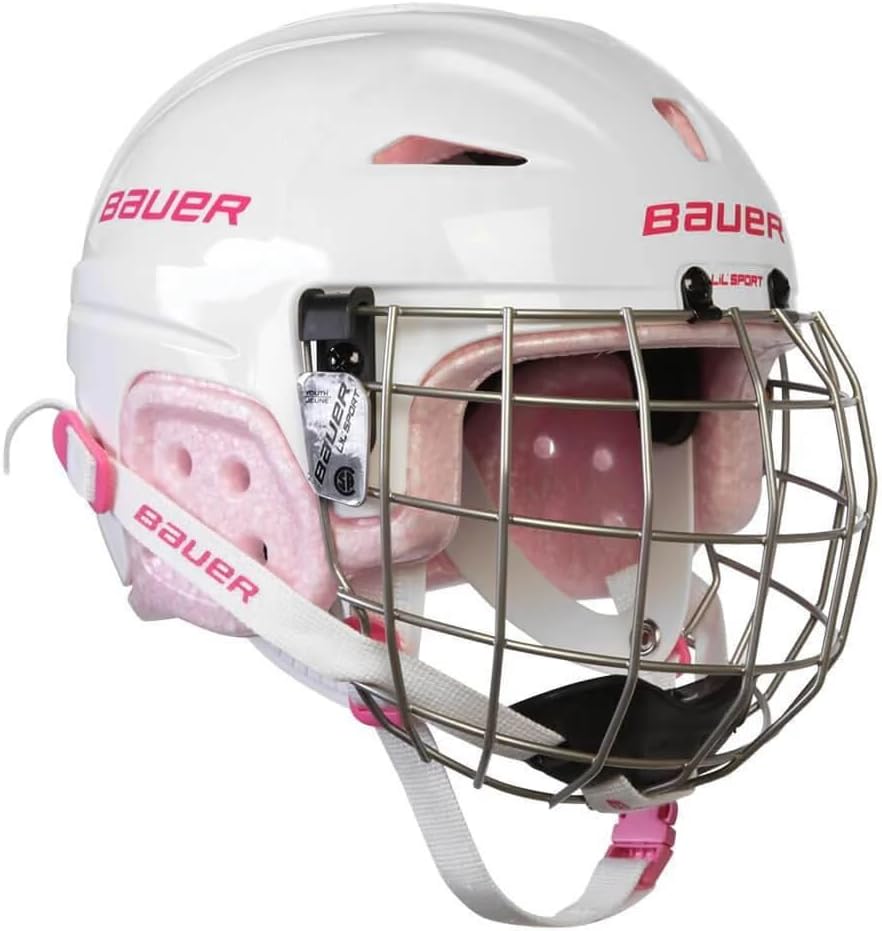 Bauer Lil Sport Toddler Hockey Helmet Combo with Face Mask Cage - Lightweight, Ventilated Safety for Young Players