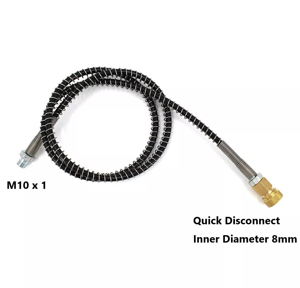 UP100 M10x1 Thread Long High Pressure Nylon Hose for PCP Air Pump Accessories Pneumatics of Car Bicycle Motorcycle Bike Tyre Wheel Spare Parts (50cm Hose+ 1 Set Connector)