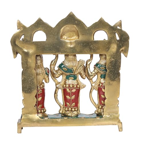 Image of ARTVARKO Ram Darbar Multicolor Brass Statue Shree Ram Ji Sita Laxman Hanuman Home Decor Puja Bhagwan Idol Murti for Mandir Temple 7.5 Inches (Multicolor)