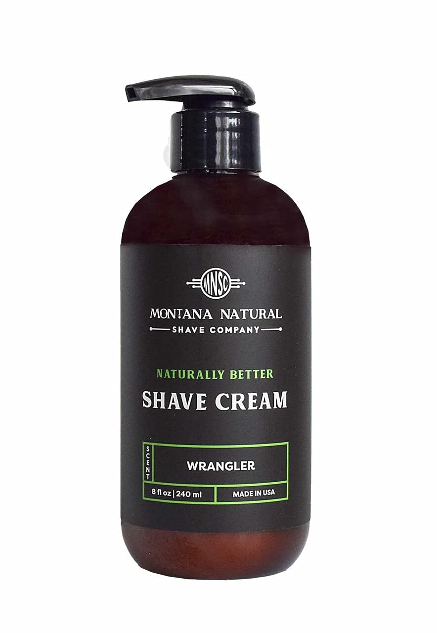 MNSC Wrangler Naturally Better Pump Shave Cream - Smooth, Hypoallergenic, All-Natural, & Handcrafted in USA