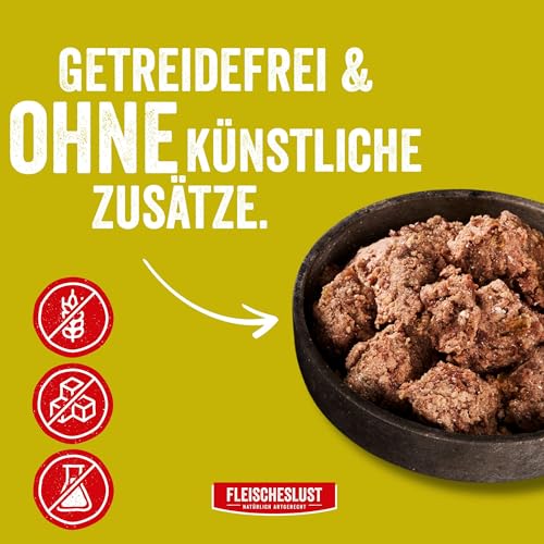 Fleischeslust Nassfutter für Hunde & Katzen | Steakhouse Ziege pur (6x800g) | Reinfleisch-Dosen | Monoprotein | Ergänzungsfutter | getreidefrei | sensitiv
