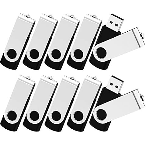 KOOTION Wholesale Bulk 50 Pack USB Flash Drive 128MB Flash Drive Thumb Drive Flash Drives Swivel Memory Stick, Black Cover