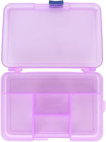 Miniatura 6 de Caja organizadora de rejilla, morada, caja organizadora de rejilla, hebilla deslizante morada, 5 compartimentos, contenedor de almacenamiento,