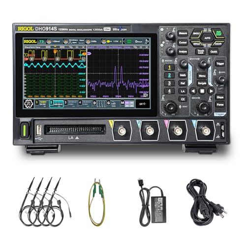 Image of RIGOL Digital Oscilloscope DHO914S 125 MHz 4-Ch + 16 Digital 1.25 GSa /s 12-bit 50 Mpts UltraAcquire 1,000,000 wfms /s AFG + Bode Plot LAN /USB /HDMI SCPI for Power & Embedded