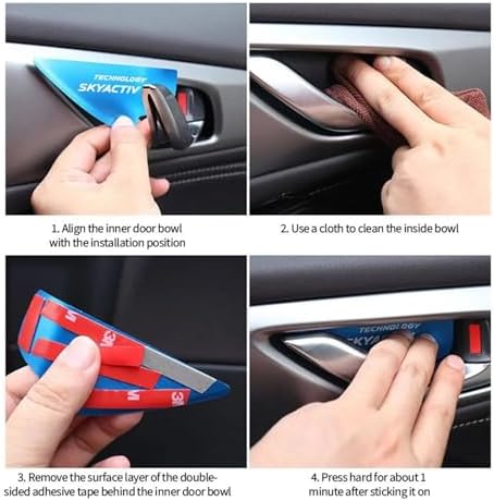 Car Molding Strip Car Door Bowl Handle Cover Trim Interior Stickers Case (Red)