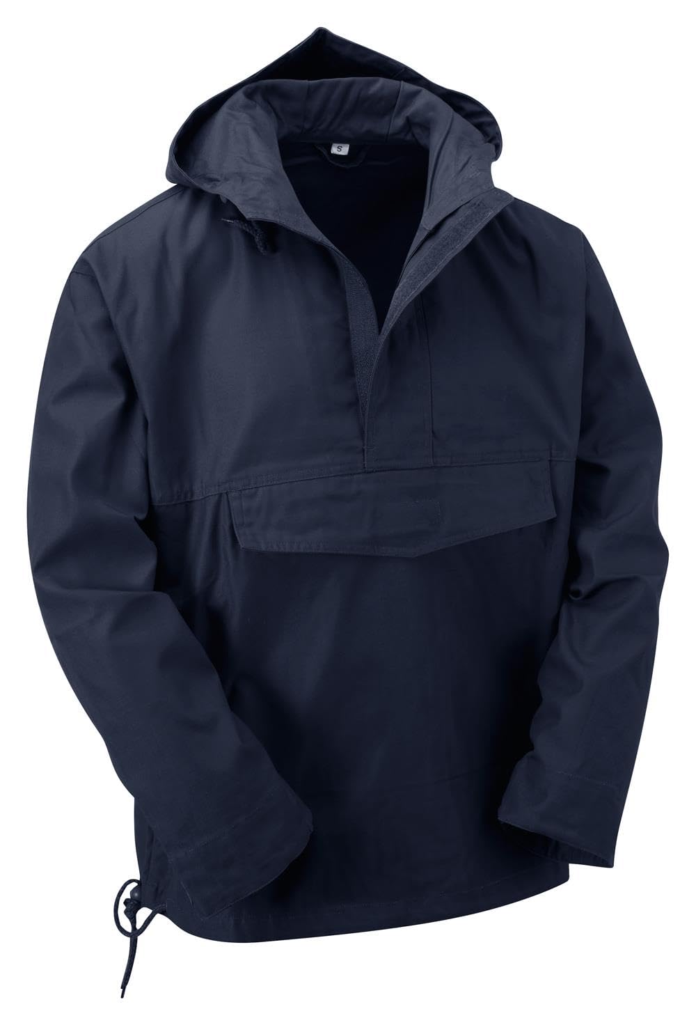 VINTIKA Army Style Anorak Smock - Hooded Combat Pullover - Navy - XXS