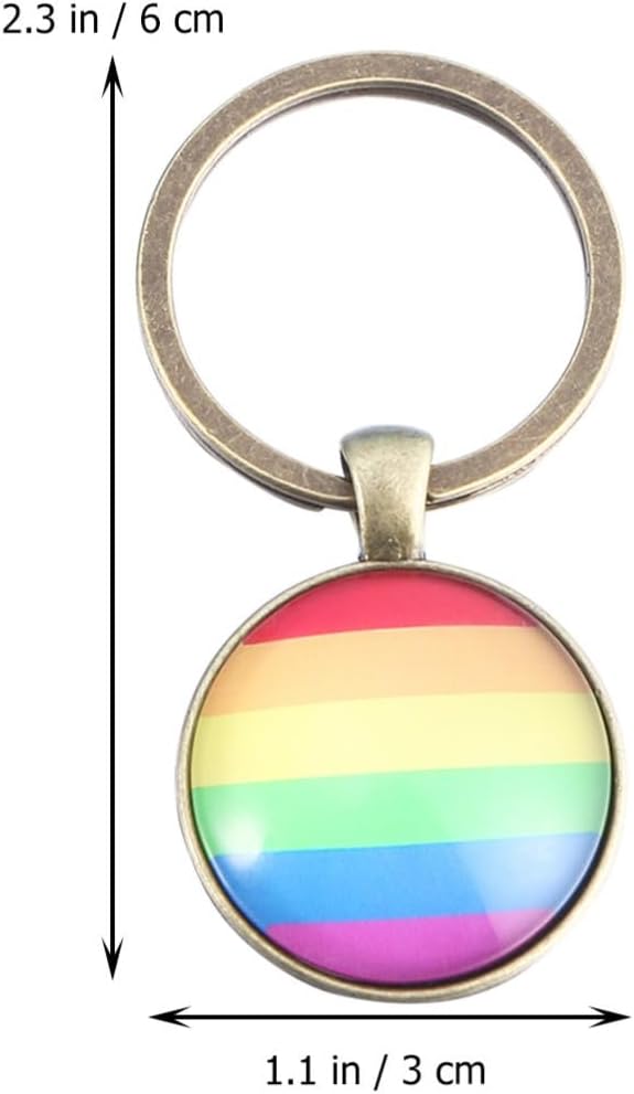 PATKAW 2pcs Rainbow Keychain Pendant Alloy Glass Bag Accessory image 2