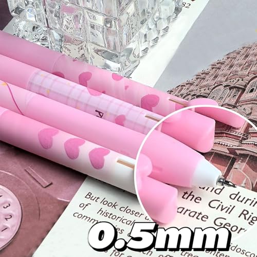 4 bolígrafos retráctiles de gel con tinta negra 0.5 mm miniatura 5