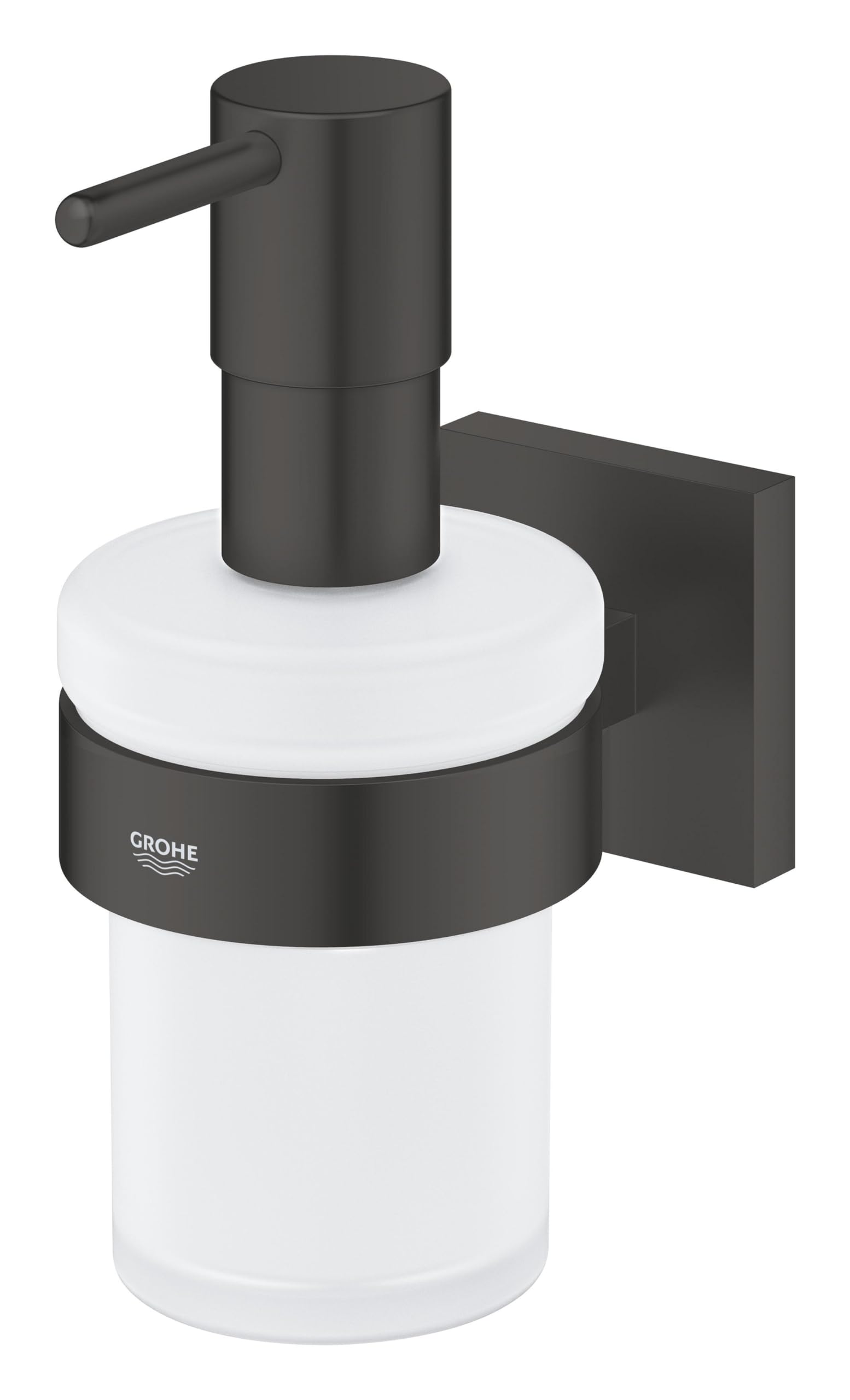 GROHE Start Cube QuickFix Soap Dispenser with Holder (Material: Iced Glass & Metal, Filling Quantity 160 ml - Image 2