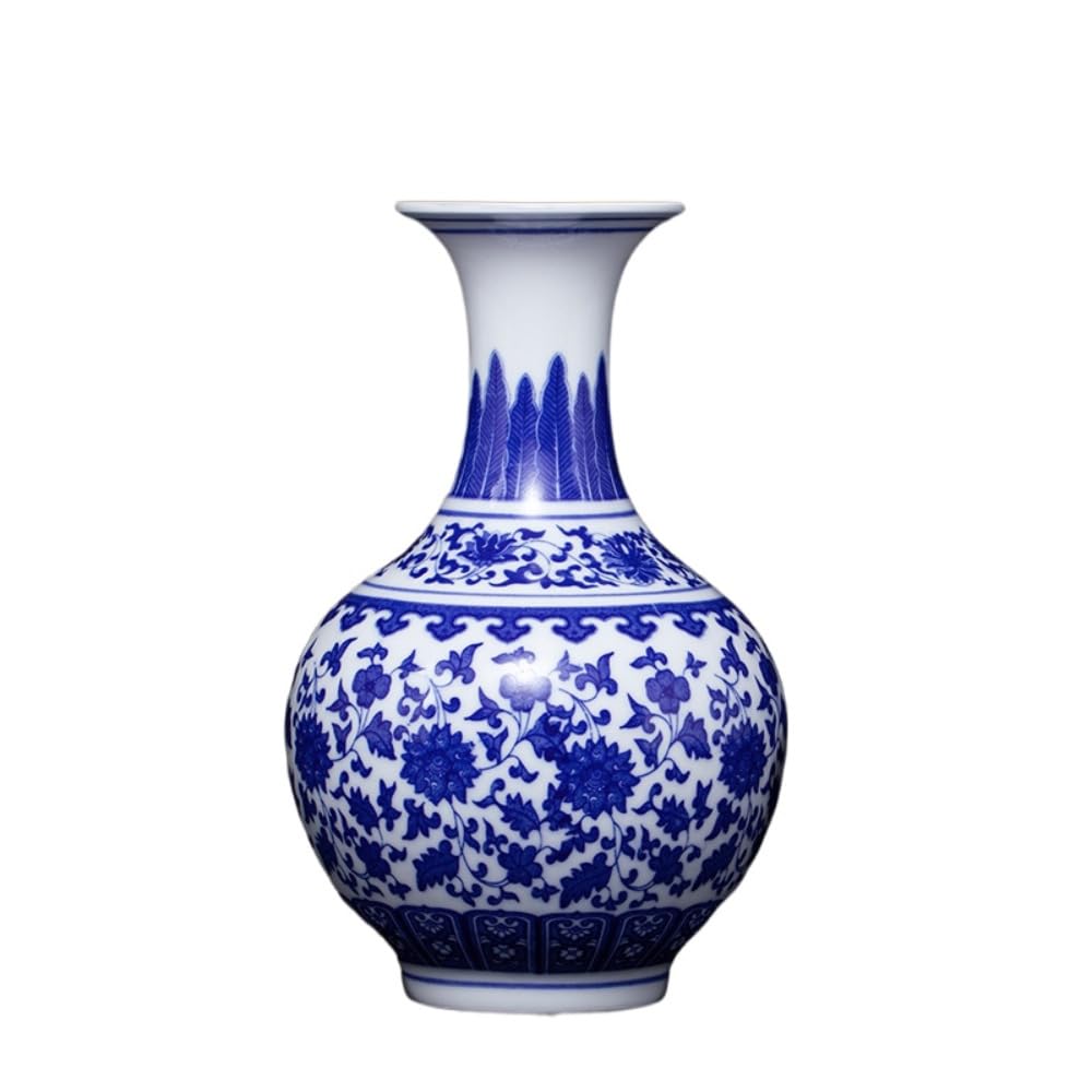 Rohcghc One Color Chinese Porcelain Vases, Ceramic Vase,Flower,Chinese,Art Decorative, 22Cm Jingdezhen Decoration Blue