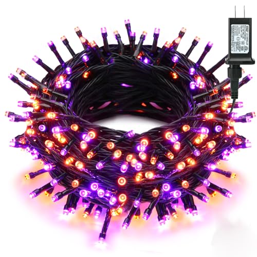 Brizled Purple & Orange Halloween Lights, 95.14ft 240 LED Halloween...