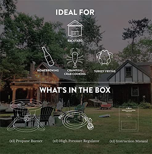 GasOne-B-5150-Outdoor-Cooker-145-Wide-with-High-Pressure-Steel-Braided-Hose-Propane-Burner-Camp-Stove-Red-QCC