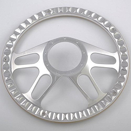 Flashpower 14'' Billet 4-Slot Half Wrap 9 Bolts Steering Wheel With 2'' Dish And Horn Button (Black) #TOP1