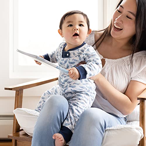 Image of Burt's Bees Baby unisex-baby Sleep & Play, Organic One-piece Romper-jumpsuit Pj, Zip Front Footed Pajama