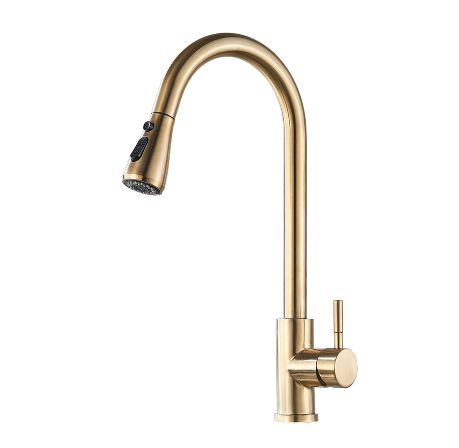 Mitigeur de lavabo or brossé extensible eau chaude et froide montage plage