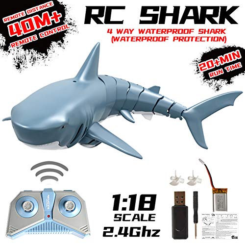 [2020 Upgraded]Velocity RC Boat,Newest Simulation Remote Control Shark Boat for Lakes,Swim in Water,High