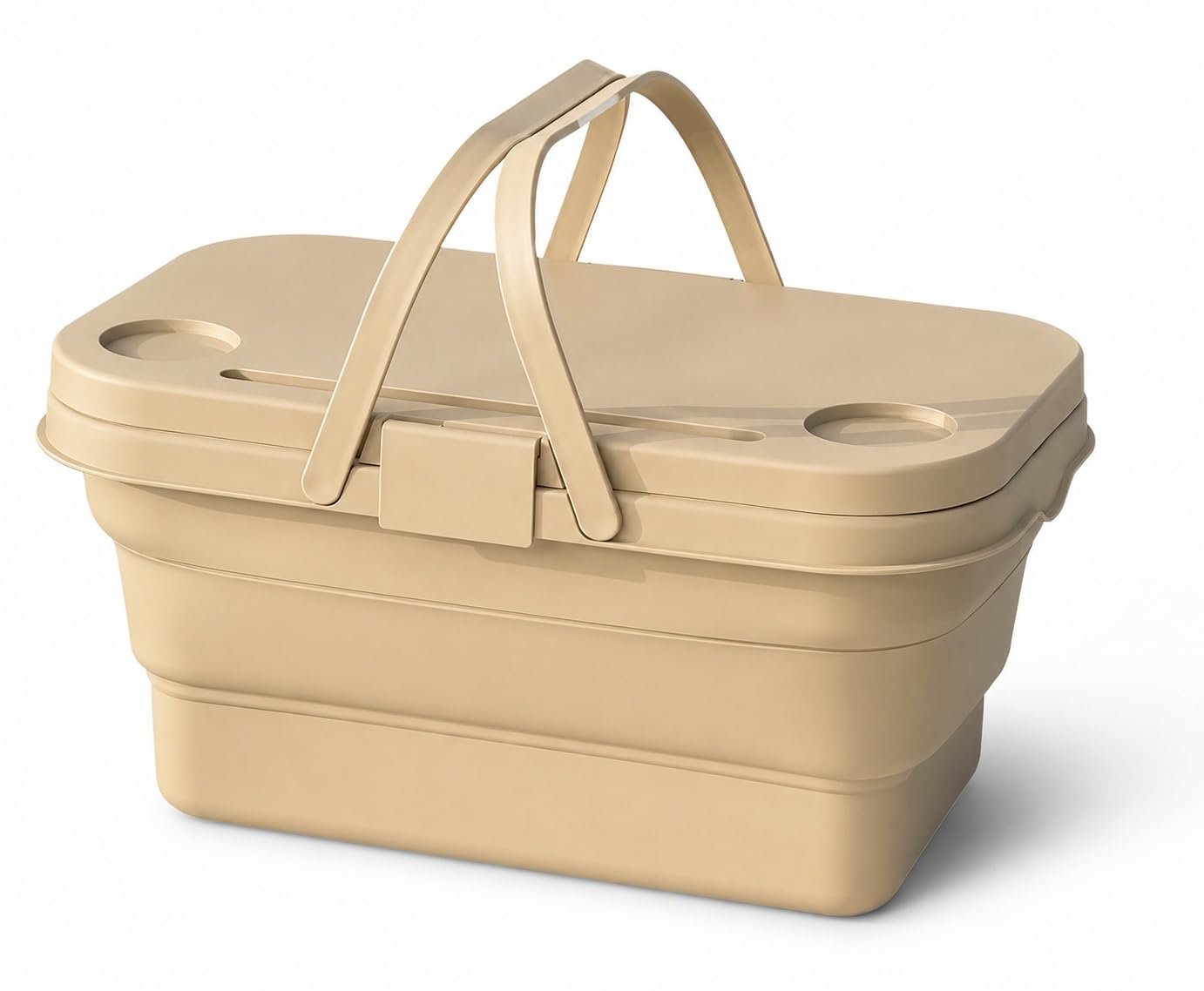 Panier pique-nique pliable et bac silicone étanche 3 en 1 avec couvercle table