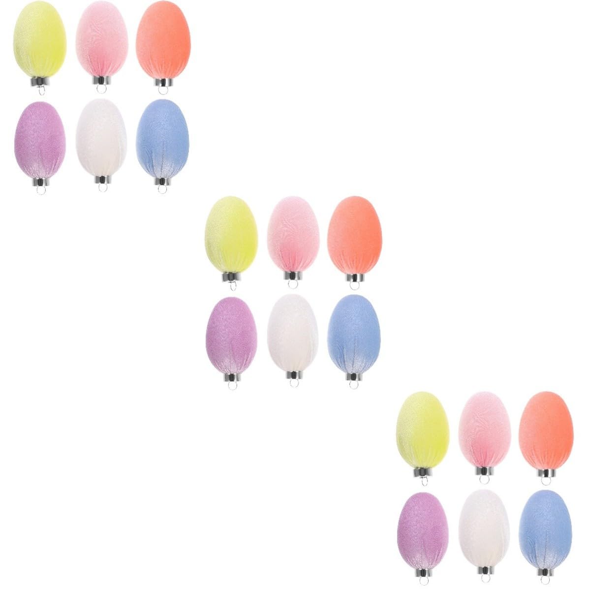 minkissy 36 Pezzi Uovo di Pasqua Decorativo Appeso in Plastica Floccata,