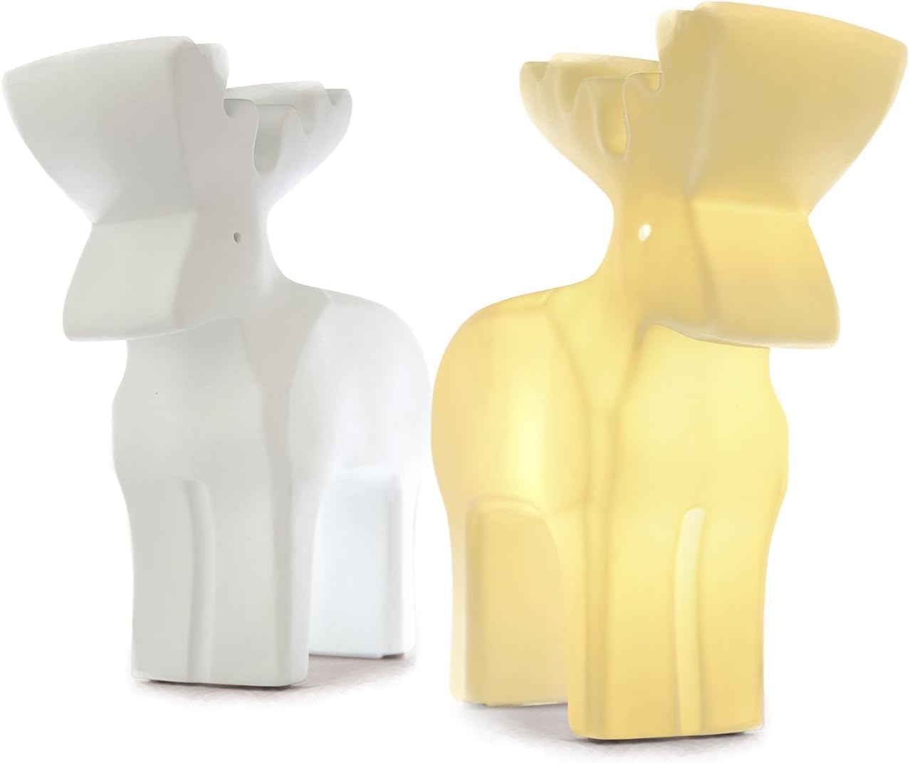 Light-Glow White Porcelain Deer Night Light – Handcrafted With Perforated Design, Perfect For Kids’ Rooms And Table Lighting, Safe And Stylish Bedside Lamp