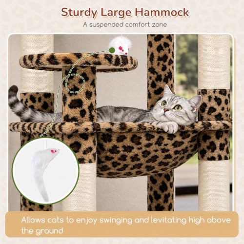 Large Wooden Cat Tree for Indoor Cats with Scratching Posts & Cozy Condos - Image 5