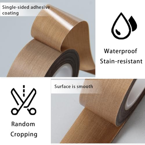 Image of PTFE Coated Fabric Tape Teflon Adhesive Tape High Temperature Vacuum, Hand and Impulse Sealers Machine Sealing Tape 0.18mm Thick (30mm-10M)