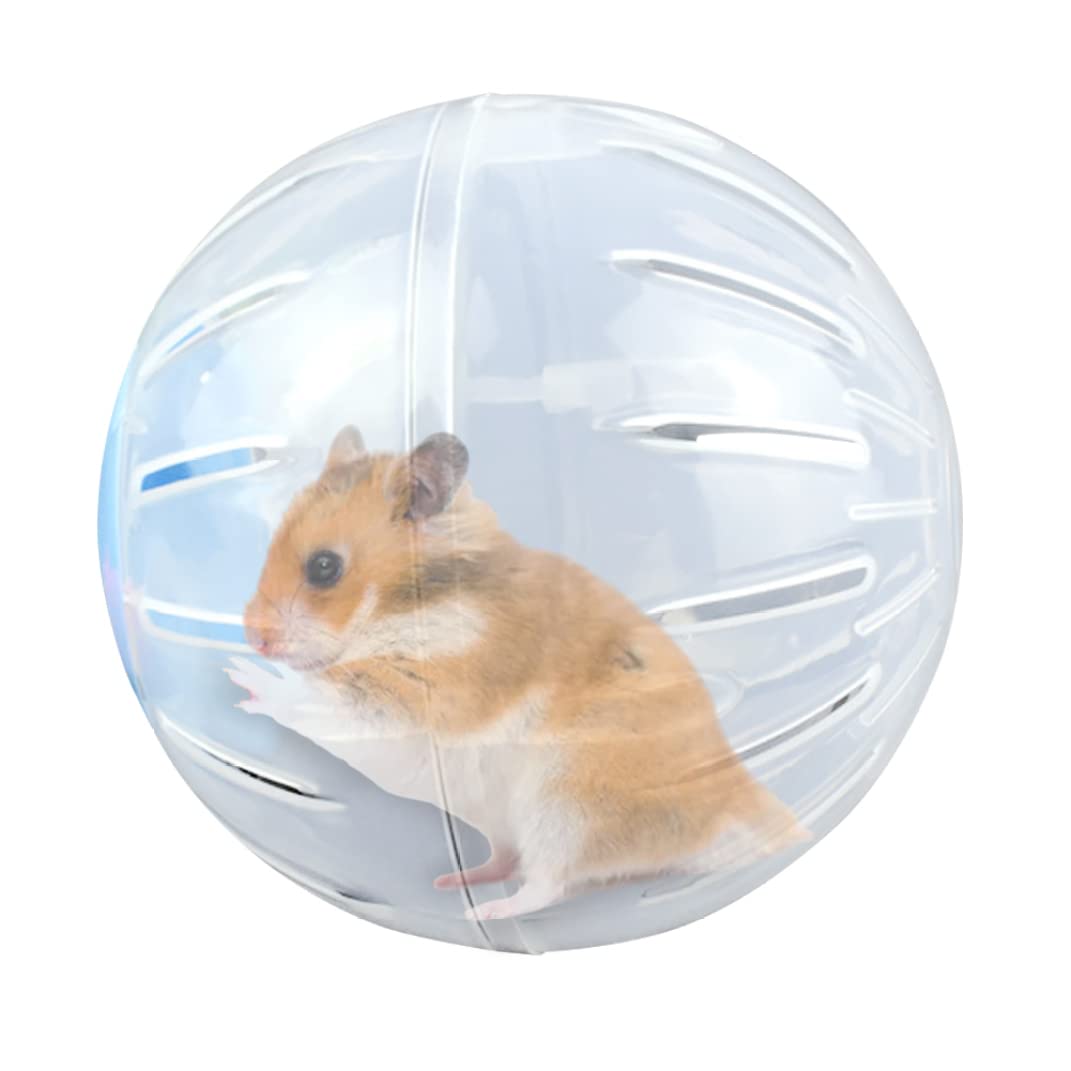 Sfera per criceti 10 cm in plastica sicura trasparente, ruota per criceti lavabile, gabbia rotonda per criceti, giocattoli per criceti con foro scavato, accessori per animali domestici con coperchio