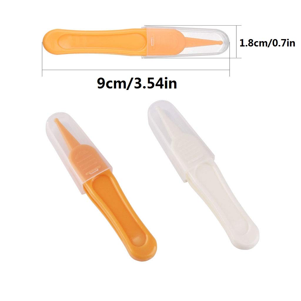 Lot de 2 pinces à épiler de nez pour bébé, pince de sécurité à tête ronde, outil de nettoyage des oreilles de nouveau-né