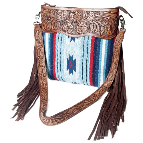 American Darling Signature Crossbody Hand Tooled Saddle Blanket Genuine Leather women bag western handbag purse
