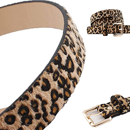 MDDZ Cintura Leopardata, Cintura Donna in Pelle