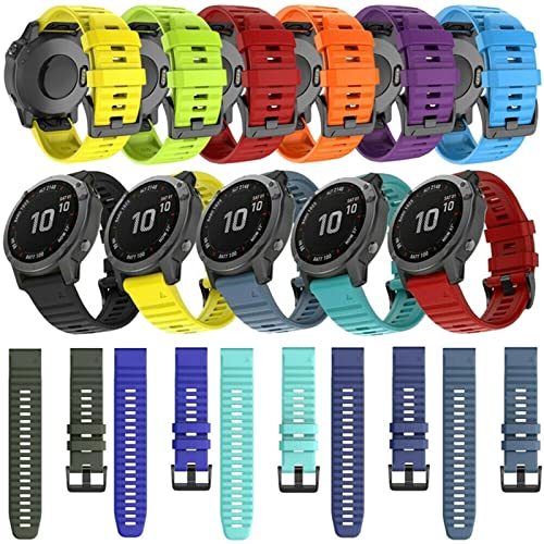 Bracelet silicone 26mm pour Garmin Fenix 7X et 6X jaune