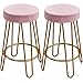 Yaheetech Set de 2 Piezas Taburete de Bar Taburete para Cocina Comedor Pata Metal con Reposapiés Asiento Terciopelo MAX Carga 136 KG